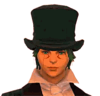 A Man With Green Hair Wearing A Top Hat Sticker