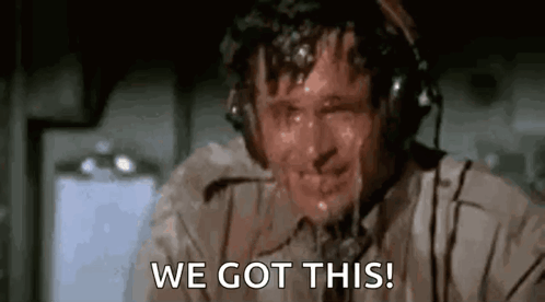 A Man With Headphones On His Head Is Sweating And Saying `` We Got This '' . GIF