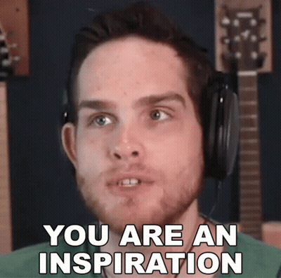 A Man With Headphones On Says You Are An Inspiration GIF