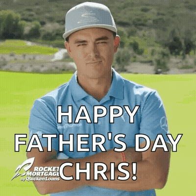 A Man With His Arms Crossed Says Happy Fathers Day Chris GIF