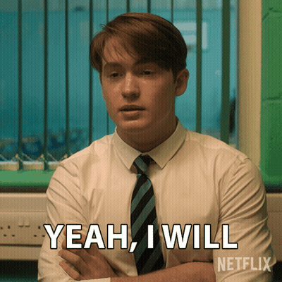 A Man With His Arms Crossed Says Yeah I Will GIF
