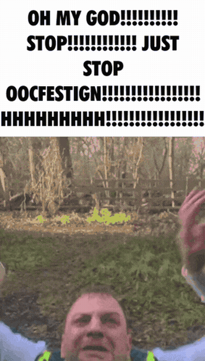 A Man With His Arms In The Air Says Oh My God GIF