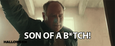A Man With His Arms In The Air Says Son Of A Bitch GIF