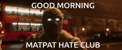 A Man With His Arms Outstretched And The Words Good Morning Matpat Hate Club Below Him GIF