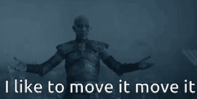 A Man With His Arms Outstretched And The Words I Like To Move It Move It Below Him GIF