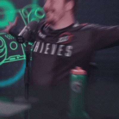 A Man With His Arms Outstretched And The Words I 'M Back Baby Above Him GIF