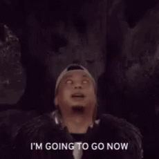 A Man With His Eyes Closed And The Words I 'M Going To Go Now Above Him GIF