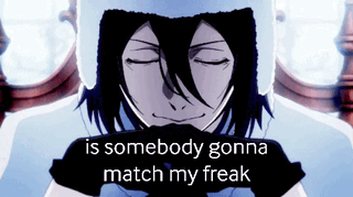 A Man With His Eyes Closed And The Words Is Somebody Gonna Match My Freak GIF