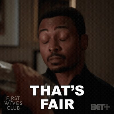A Man With His Eyes Closed And The Words That 'S Fair On The Bottom GIF