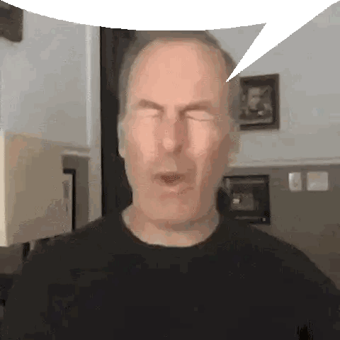 A Man With His Eyes Closed Has A Speech Bubble Coming Out Of His Mouth Sticker
