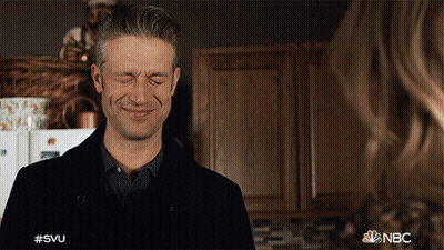 A Man With His Eyes Closed Has The Hashtag #Svu On The Bottom GIF