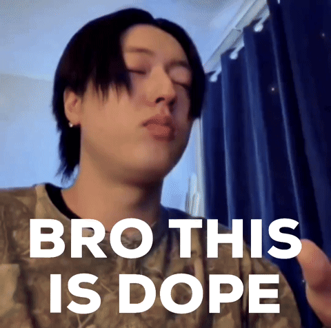 A Man With His Eyes Closed Has The Words Bro This Is Dope Written On His Face GIF