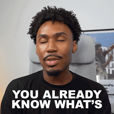 A Man With His Eyes Closed Has The Words You Already Know What 'S On His Face GIF