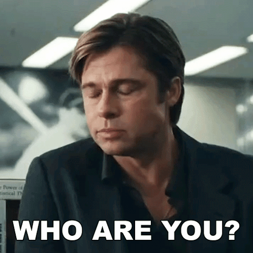 A Man With His Eyes Closed Is Asking Who Are You ? GIF