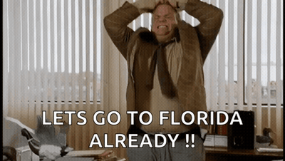 A Man With His Hands On His Head Says Let 'S Go To Florida Already ! GIF