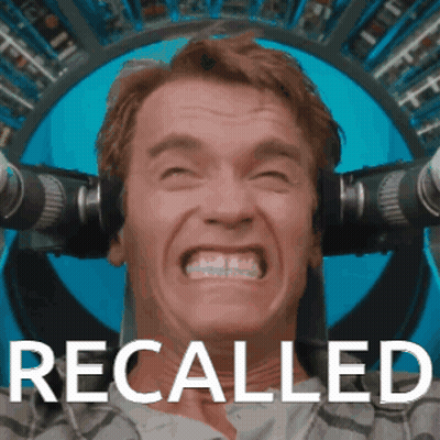 A Man With His Mouth Open And The Word Recalled Written Below Him GIF