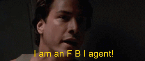 A Man With His Mouth Open And The Words I Am An Fbi Agent GIF