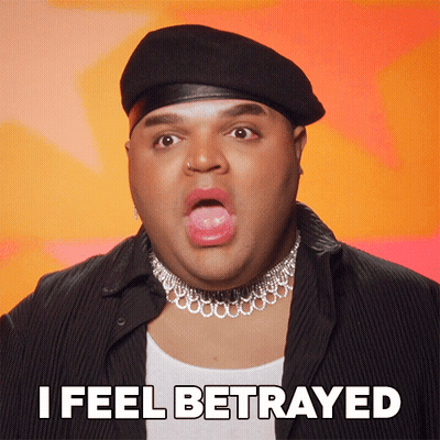 A Man With His Mouth Open And The Words I Feel Betrayed Behind Him GIF