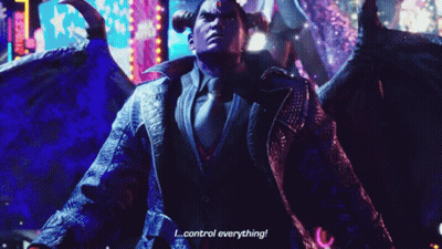 A Man With Horns And Wings Says I Control Everything GIF