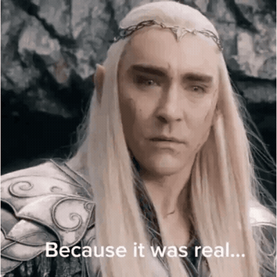 A Man With Long Blonde Hair And A Crown On His Head Says Because It Was Real ... GIF