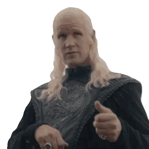 A Man With Long Blonde Hair Giving A Thumbs Up Sign Sticker