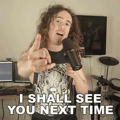 A Man With Long Curly Hair Is Pointing At The Camera And Says I Shall See You Next Time GIF