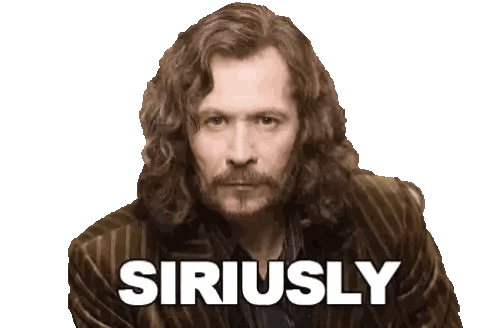 A Man With Long Hair And A Beard Has The Word Siriusly Above Him Sticker