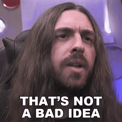 A Man With Long Hair And A Beard Has The Words That 'S Not A Bad Idea On His Face GIF