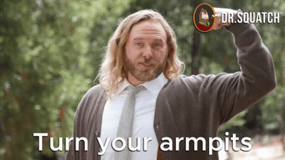 A Man With Long Hair And A Beard Has The Words Turn Your Armpits On The Bottom GIF