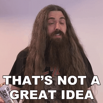 A Man With Long Hair And A Beard Holds A Can Of Liquid Death GIF