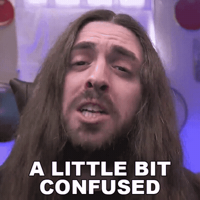 A Man With Long Hair And A Beard Is Making A Funny Face And Saying `` A Little Bit Confused '' . GIF