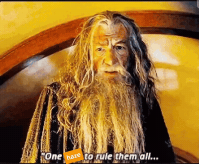 A Man With Long Hair And A Beard Is Saying One Haze To Rule Them All GIF