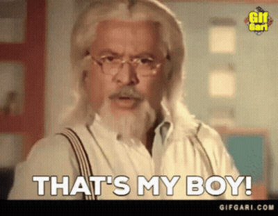 A Man With Long Hair And A Beard Is Saying That 'S My Boy . GIF