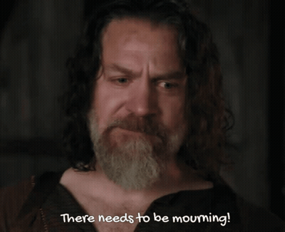 A Man With Long Hair And A Beard Is Saying There Needs To Be Mourning GIF