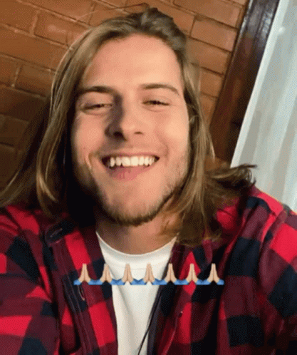 Man With Long Hair And Beard Smiling GIF