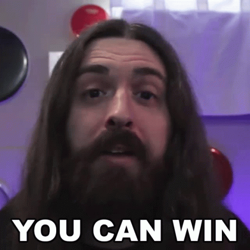 A Man With Long Hair And A Beard Is Talking And Says `` You Can Win '' . GIF