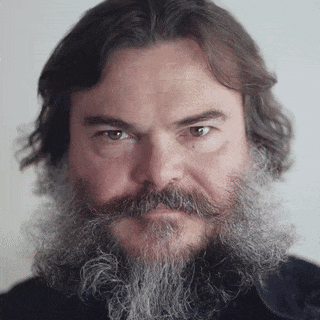 A Man With Long Hair And A Beard Looks At The Camera GIF