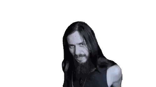 A Man With Long Hair And A Beard Making A Face With His Hands Outstretched Sticker