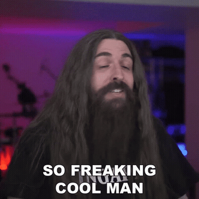 A Man With Long Hair And A Beard Saying So Freaking Cool Man GIF
