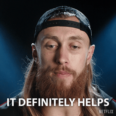 A Man With Long Hair And A Beard Says It Definitely Helps Netflix GIF