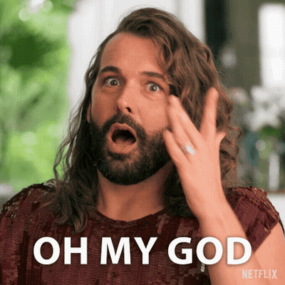 A Man With Long Hair And A Beard Says Oh My God On A Netflix Ad GIF