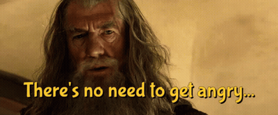 A Man With Long Hair And A Beard Says There Is No Need To Get Angry GIF