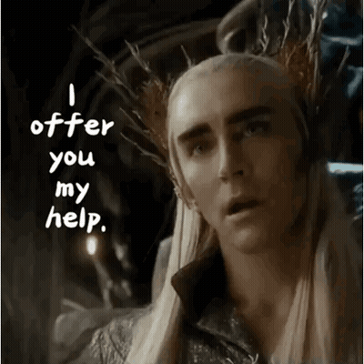 A Man With Long Hair And A Crown On His Head Says " I Offer You My Help " GIF