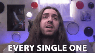 A Man With Long Hair Is Saying Every Single One GIF