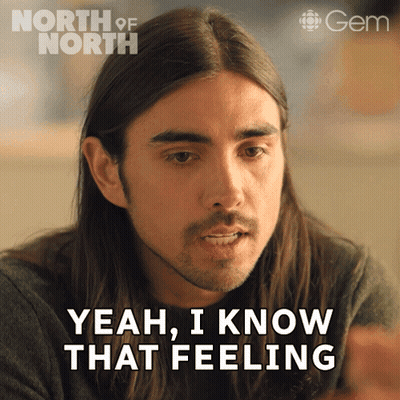 A Man With Long Hair Is Saying Yeah I Know That Feeling GIF