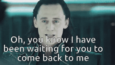 A Man With Long Hair Is Smiling With The Words Oh You Know I Have Been Waiting For You To Come Back To Me GIF