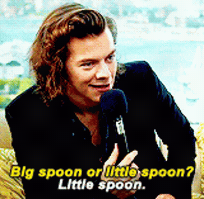 A Man With Long Hair Is Talking Into A Microphone And Says Big Spoon Or Little Spoon ? Little Spoon GIF