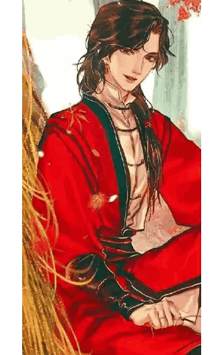 A Man With Long Hair Is Wearing A Red Robe And Sitting On A Tree Branch . Sticker