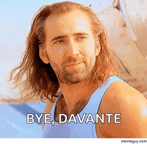 A Man With Long Hair Says Bye Davante GIF