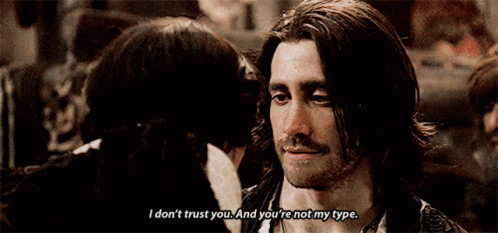 A Man With Long Hair Says " I Don 'T Trust You " GIF